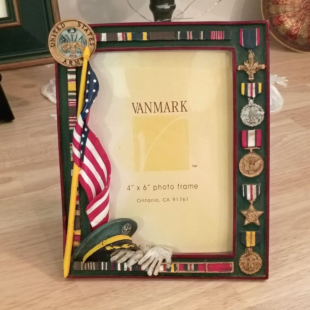 Vintage 1998 Vanmark American Hero's United States Army 4x6 Photo Frame Resin 3D - Picture 2 of 9